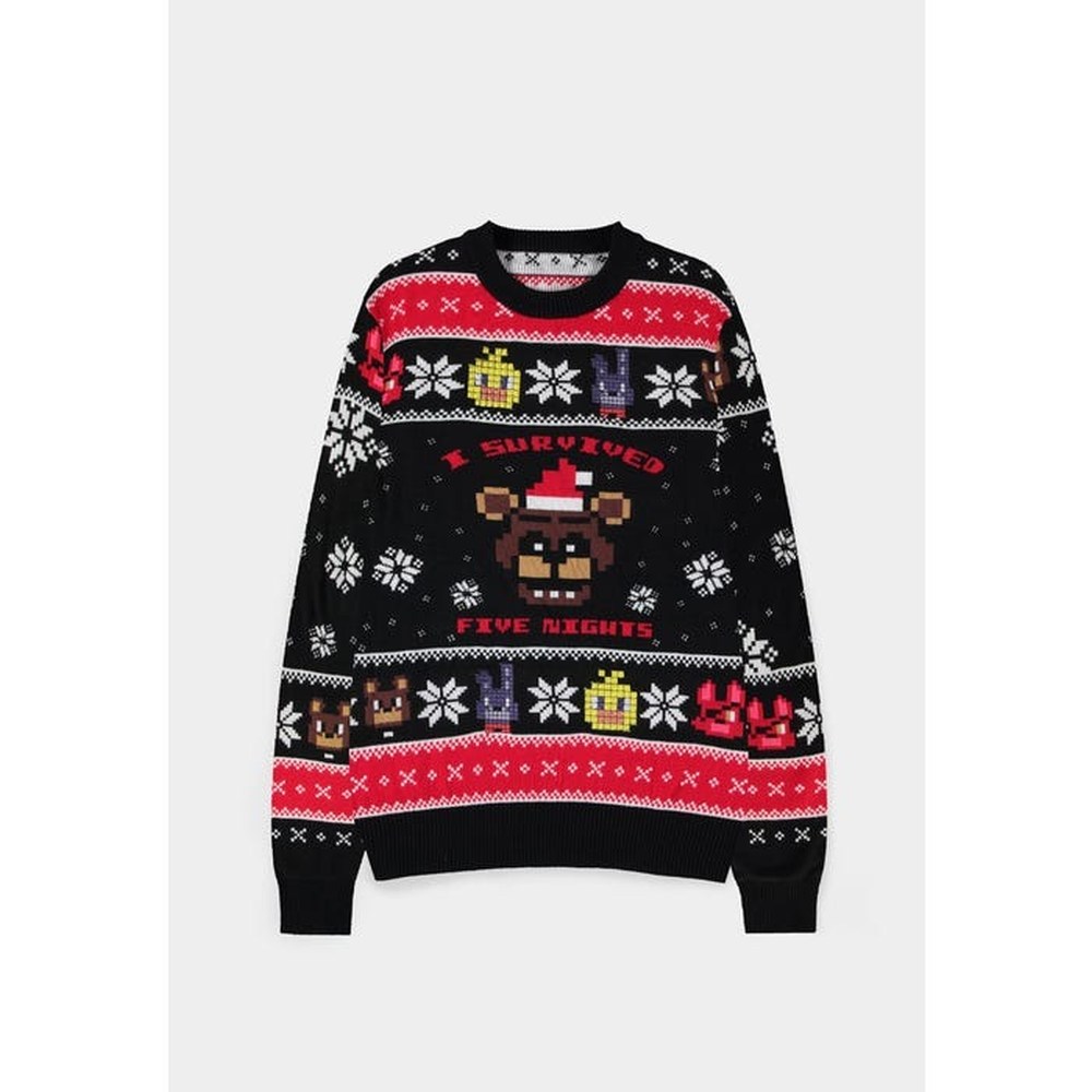Five Nights at Freddy's - Survived Five Nights Knitted Kersttrui - Zwart